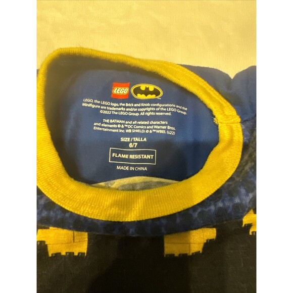 Lego Batman Boys 2 Piece Pj Short Set.  Size 6/7. Black Yellow Blue - Picture 7 of 11